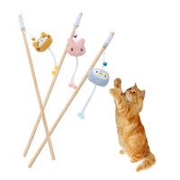 Thumbnail for Cat Teaser Wand, Cat Toy Wooden Pole Cute Animal Shape Plush , Cat Toys Wand, Cute Cat Toys, Cat String Toy, Organic Cat Toy, Cat Teaser Toys, Kawaii cat Toy, Felt Cat Toy 50