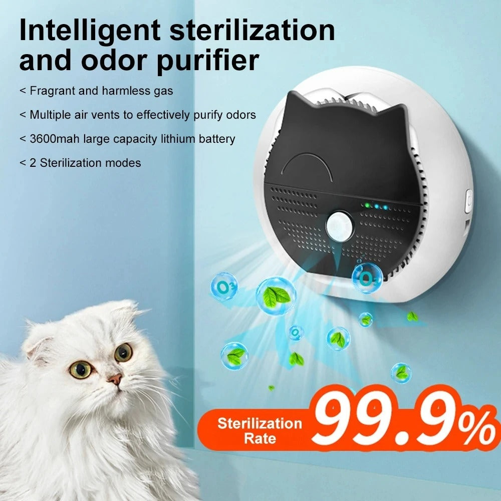 Pet Smart Deodorizer Bathroom, Cleaning Tool Cat Dog, Litter Box Dual-effect, Deodorization USB Rechargeable Odor Purifier Supplies 256