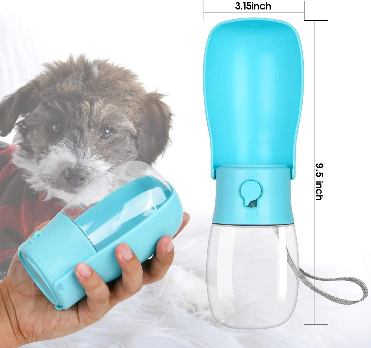 2 Pcs Original Design 300ml Portable Pet Dog Water, Bottle for Walking Feeder for Dogs, Folded Bottle Water Dispenser 287