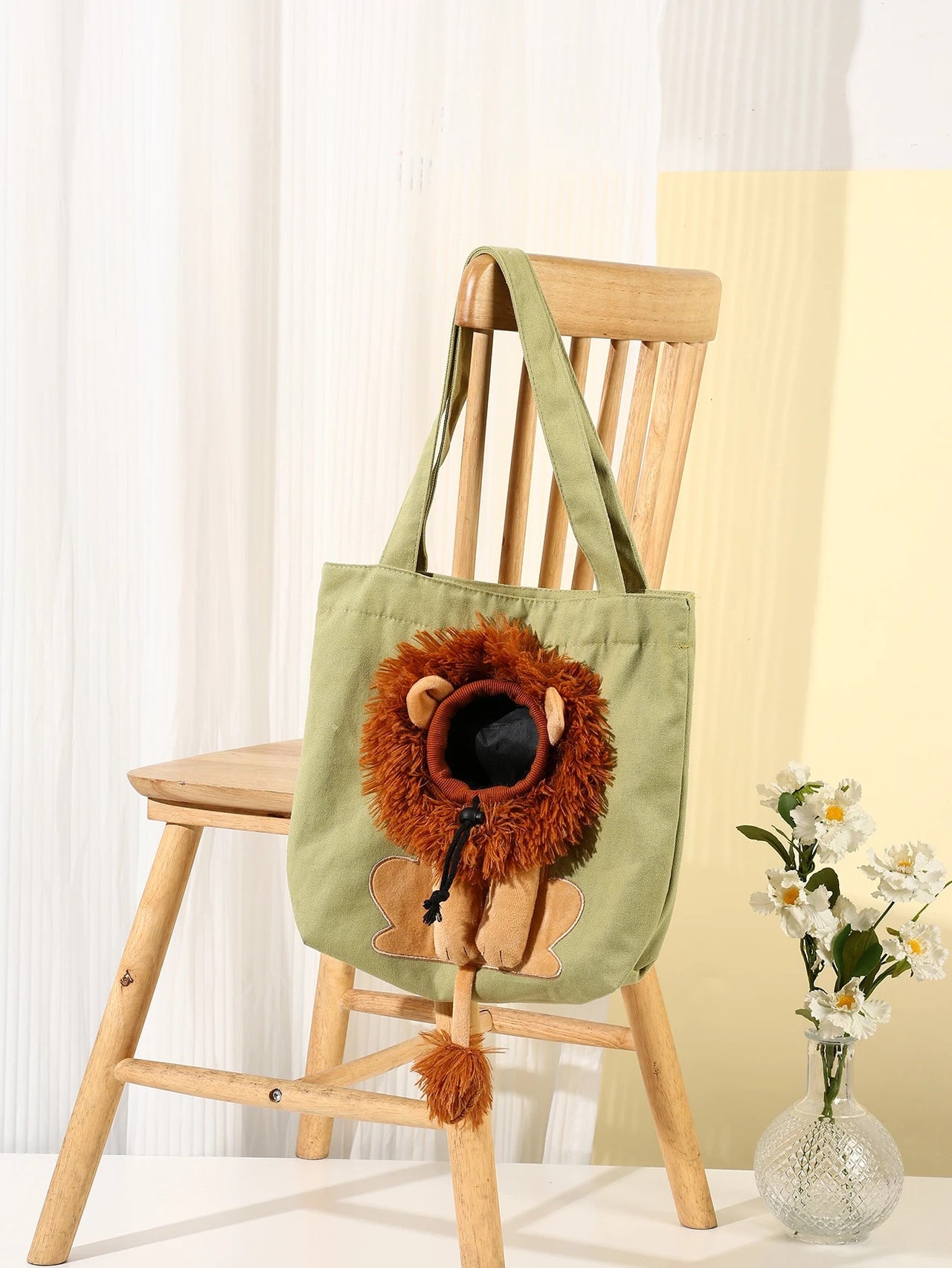 Pet Tote Bag, Dog or cat Carrier, Pet Canvas Shoulder Carrying Bag, Cute Lion-Shaped Pet Canvas Shoulder Bag 26