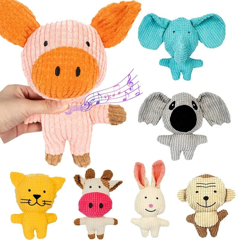 3 Pcs Cute Animals Shaped Plush Dog Squeaky Toy, Interactive Bite Resistant Toy, Dog Toy Farm animals, Dog Animals Chew Toys, Dog Chew Toy, Adorable Dog Toy 93