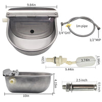 Thumbnail for 1 Set Automatic Cow Bowl Stainless Water Feeder, Pipe Cow Float Horse Goat Dog Cattle Sheep, Water Bowl for Livestock 294