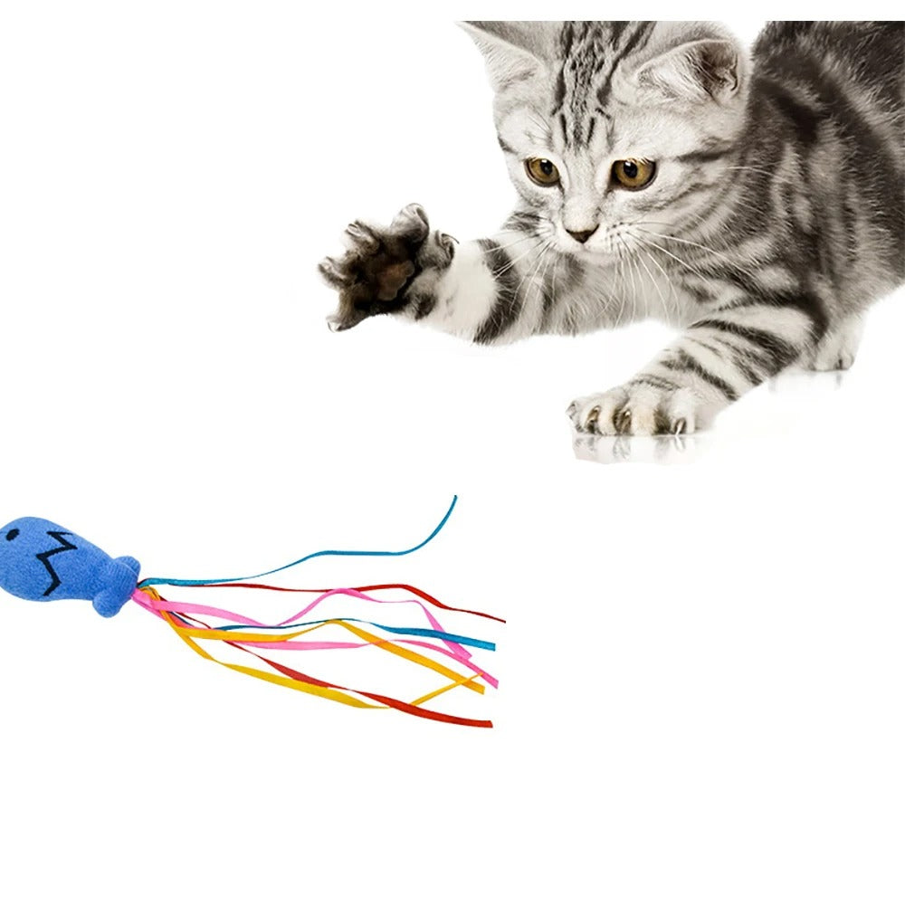 cats play with fishing pole 2 Pcs Cute Cat Teaser, Cat Wand, Fish Cat Toys, Fishing Pole for Cats, – Puppipop