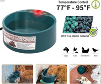 Thumbnail for Dog Heated Water Bowl, Pet Water Heating Bowl for Cats Dogs Chicken Birds, Outdoor Winter Dog Bowl, 68OZ Dog Water Bottle 286