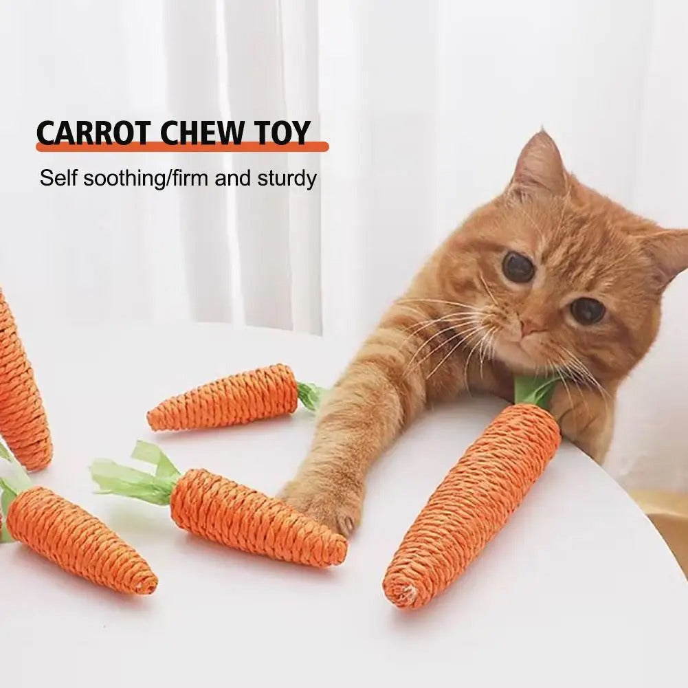 2 Pcs Carrot Pet Cat Toy Paper Rope Chew Toys, Built-in Bell Small Animals, Cute Pet Toys 87