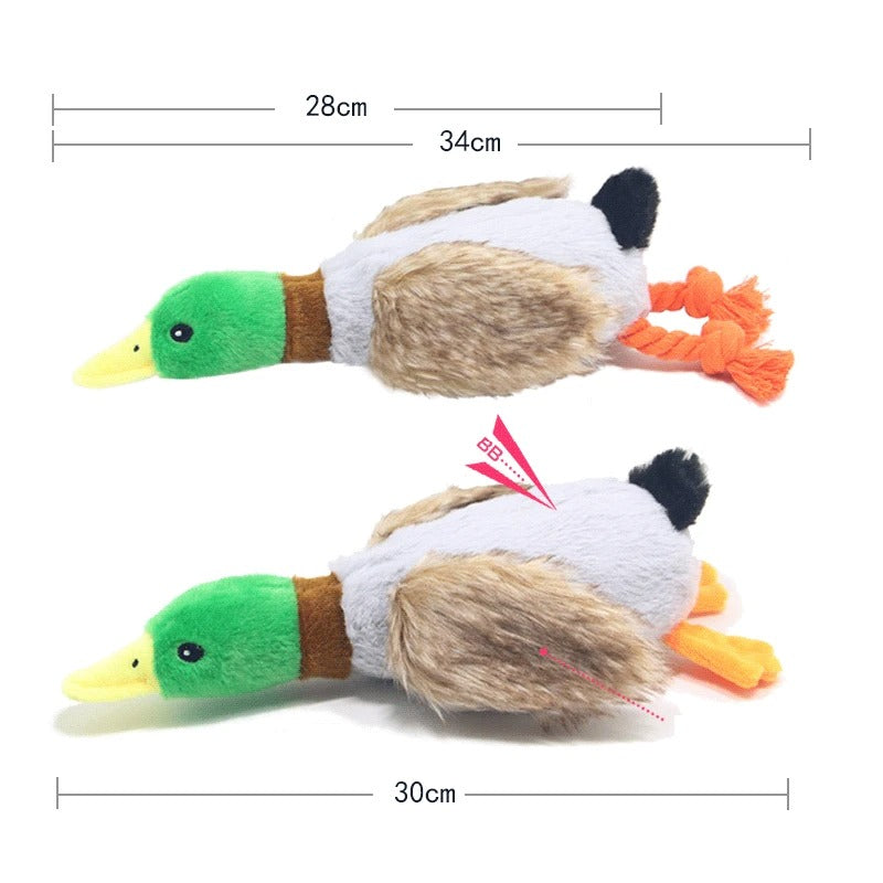 2 Pcs Cute Duck Shaped Plush Dog Squeaky Toy, Cute Plush Duck Sound Pet Toys Stuffed, Interactive Bite Resistant Toy, Dog Animals Chew Toys, Dog Chew Toy, Adorable Dog Toy 95