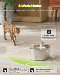 Thumbnail for Pet Water Automatic Fountain Dispenser with Smart Pump for Cats, Dogs, Multiple Pets - 4L 110