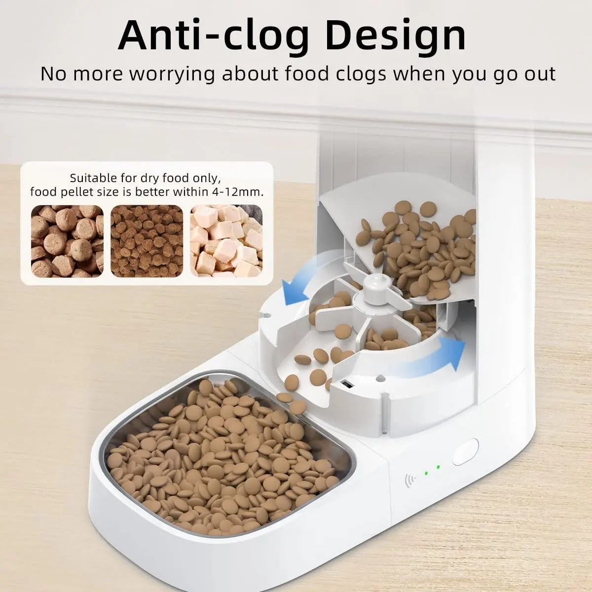 Automatic Cat Feeders, 4L Dual Power Pet Feeder Automatic Dry Food Dispenser 193