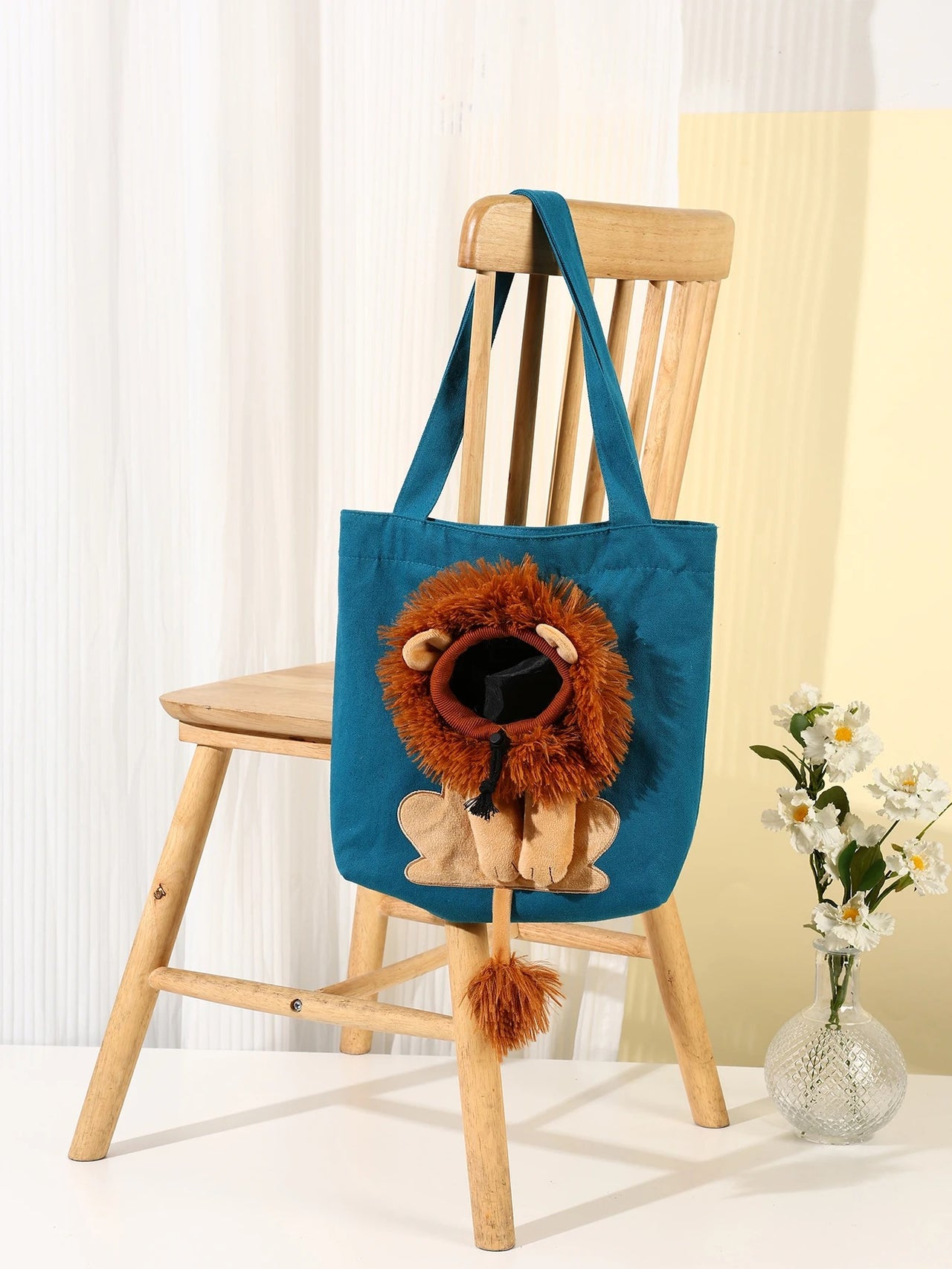 Pet Tote Bag, Dog or cat Carrier, Pet Canvas Shoulder Carrying Bag, Cute Lion-Shaped Pet Canvas Shoulder Bag 26