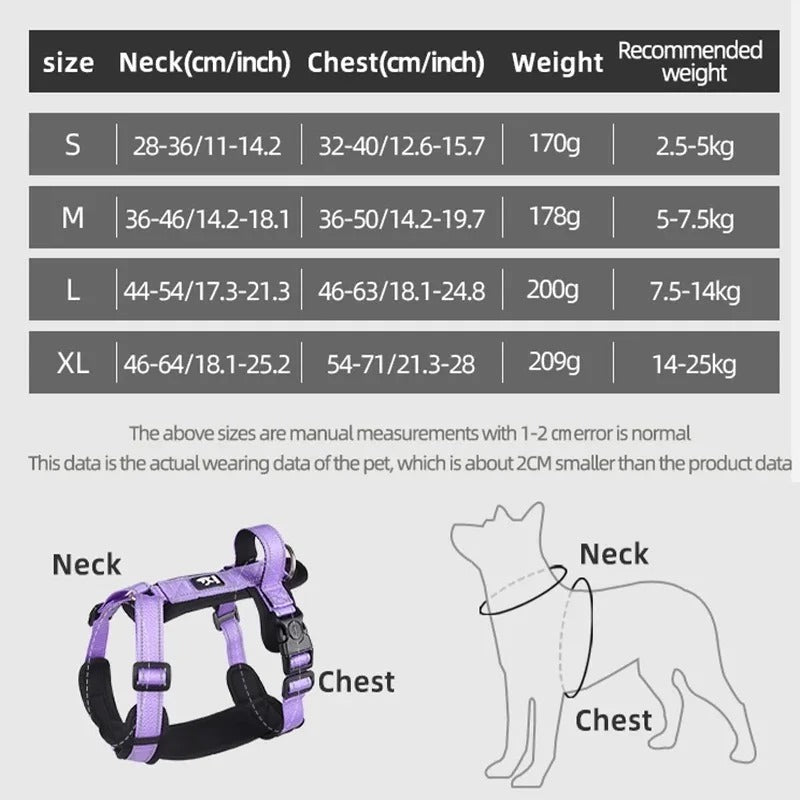 Pet Harness No Pull Nylon Reflective Dog, Dog Harness, No-Pull Dog Harness, Quick-Fit Padded Dog Harness, Posh Pets Reflective Puppy Harness 175