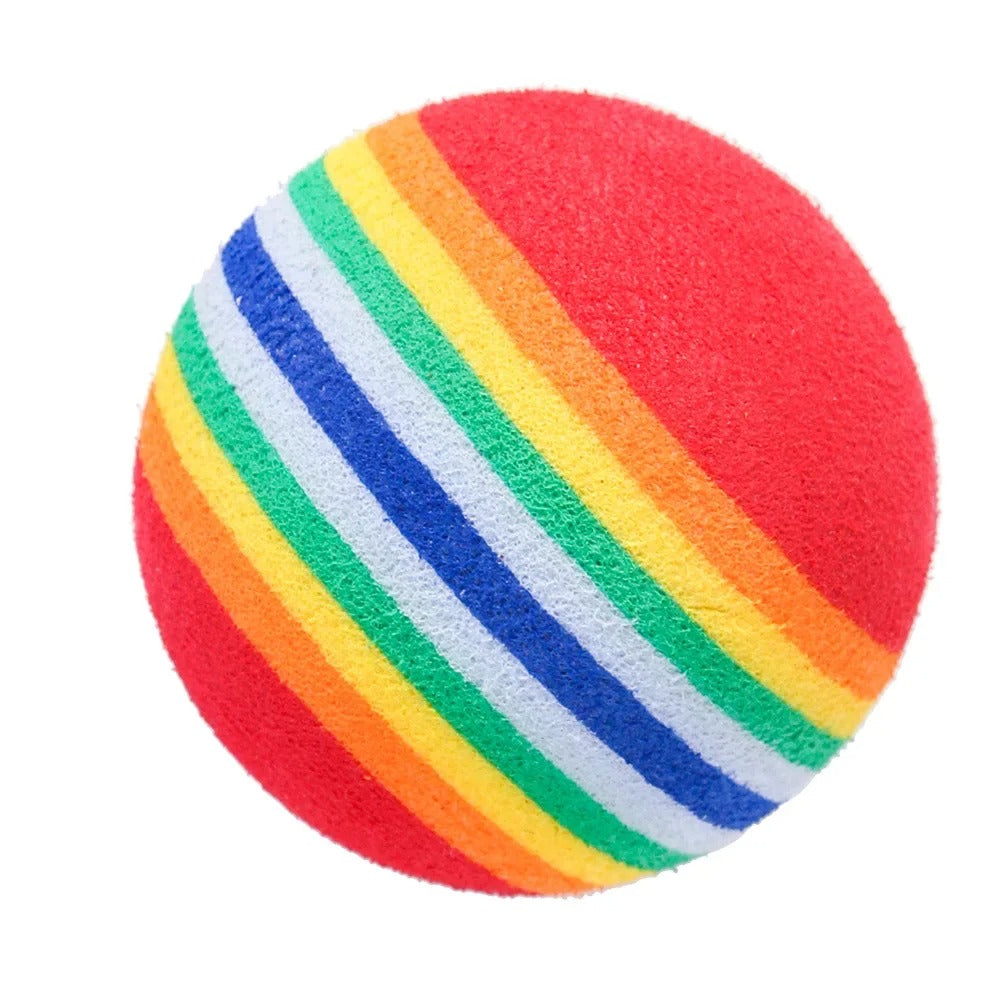 10 Pcs Rainbow Cat Ball Toys, Spongy Cotton Rainbow Felt Ball, Interactive Pet Teaser 83