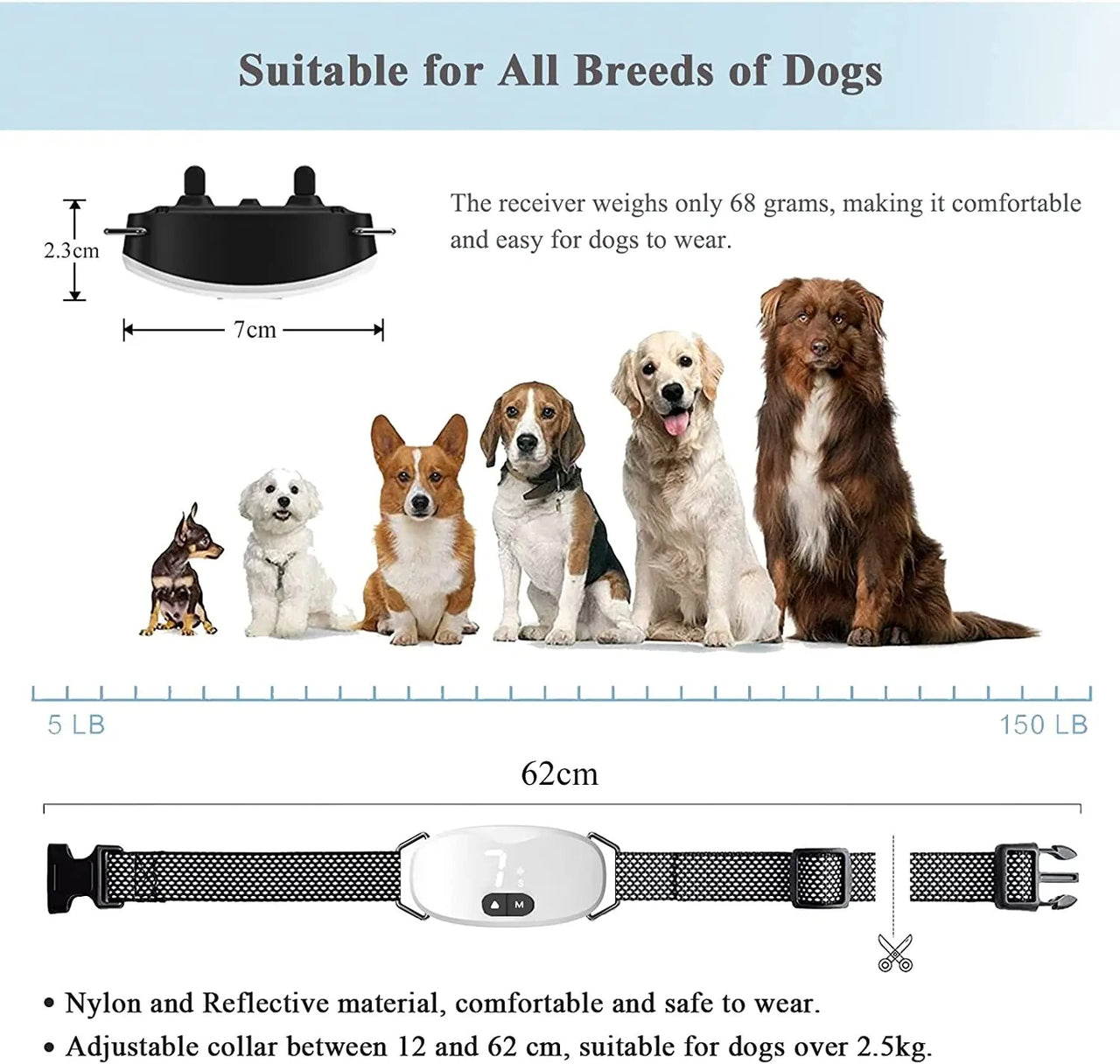 Pet Dog Electric Shock Training Collar, Training Collar for Small and Medium Dogs Anti Barking 206