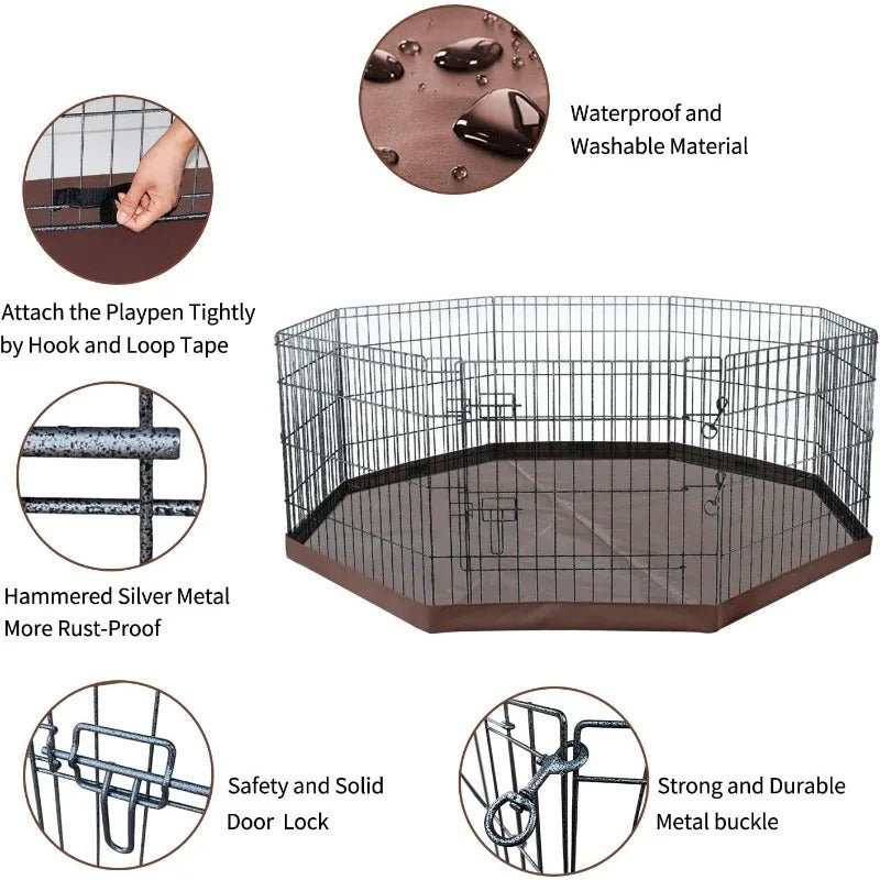 Dog Playpen with durable, Premium Metal Mesh Yard Fence Small Animals Playpen for Puppies 221