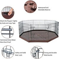 Thumbnail for Dog Playpen with durable, Premium Metal Mesh Yard Fence Small Animals Playpen for Puppies 221