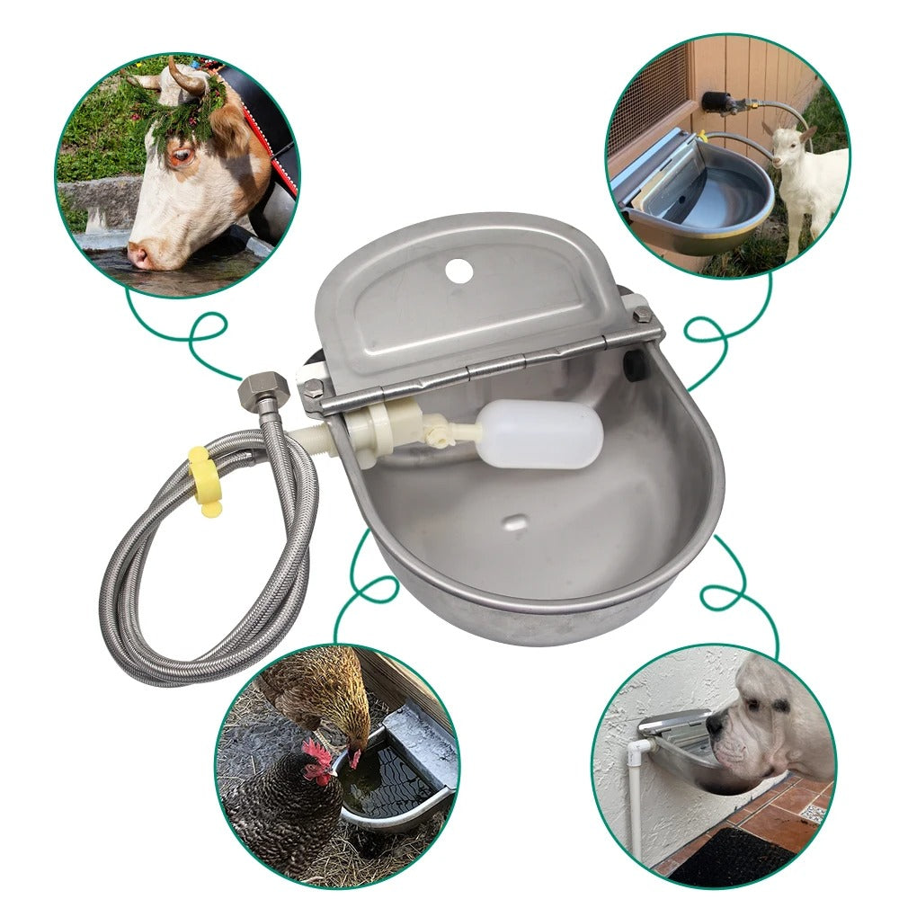 1 Set Automatic Cow Bowl Stainless Water Feeder, Pipe Cow Float Horse Goat Dog Cattle Sheep, Water Bowl for Livestock 294