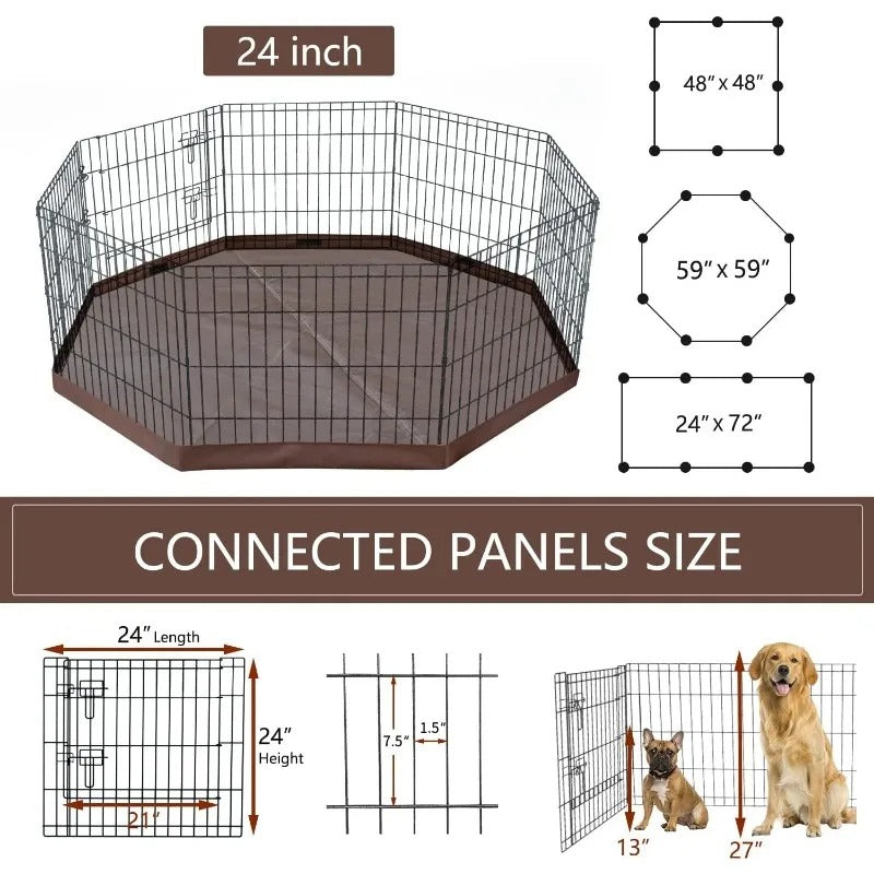 Dog Playpen with durable, Premium Metal Mesh Yard Fence Small Animals Playpen for Puppies 221