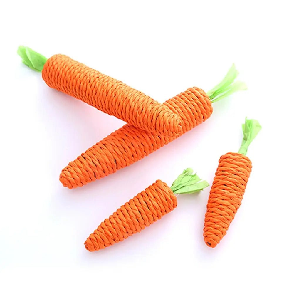 2 Pcs Carrot Pet Cat Toy Paper Rope Chew Toys, Built-in Bell Small Animals, Cute Pet Toys 87