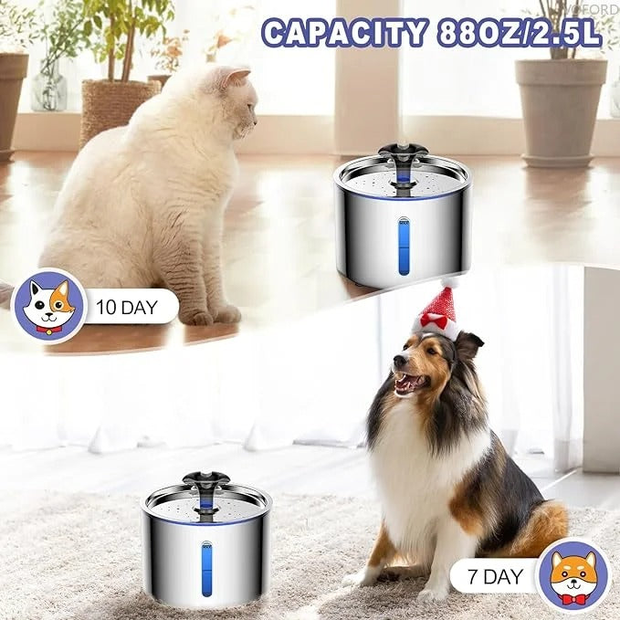 Pet Water Automatic Fountain Dispenser with Smart Pump for Cats, Dogs, Multiple Pets - 2.5L 119