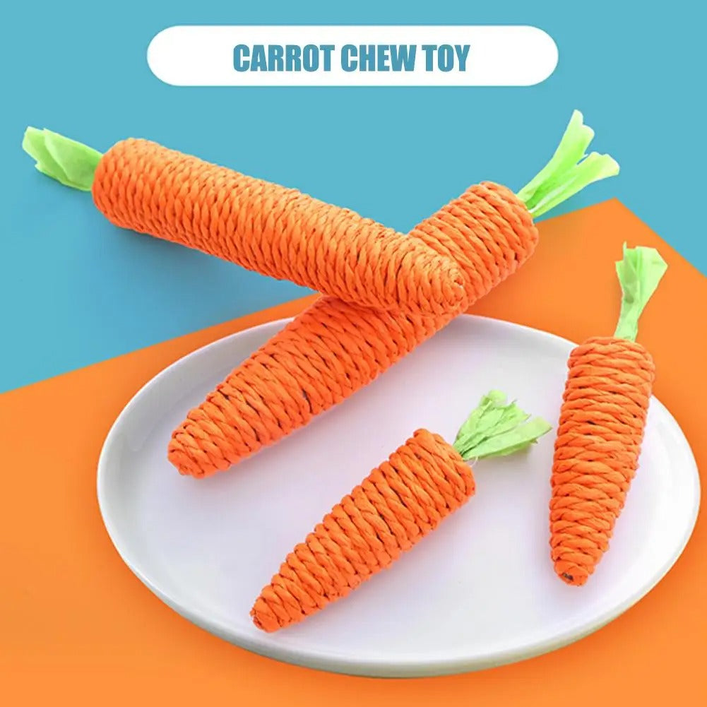 2 Pcs Carrot Pet Cat Toy Paper Rope Chew Toys, Built-in Bell Small Animals, Cute Pet Toys 87