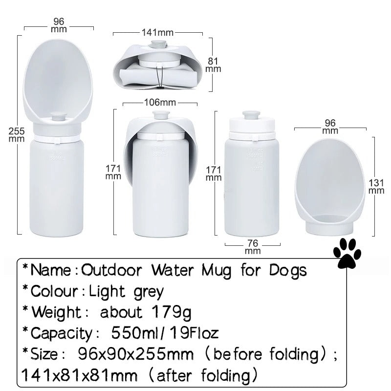 550ml Folding Pet Outdoor Walking Mug, Portable Travel Water Bottle Puppy Cats Dogs, Drinking Water Dispenser Cup Supplies 285