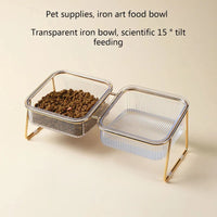 Thumbnail for Cat & Dog Raised Bowls Stand-Feeder With Two Metal  Bowls, Dog Feeders, Modern Stand, Pets Food Dishes.Cat Double Bowl Feeder Station, Raised Cat Bowls, PetsFurniture, Cat Food Stand, Pet Supplies 296