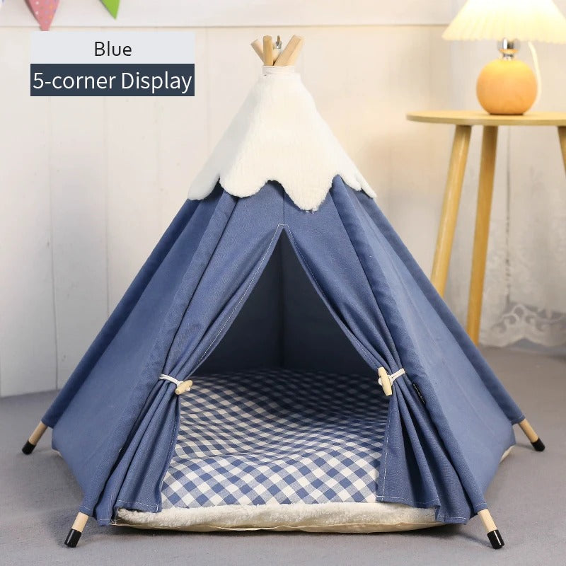 small teepee tent Pet Teepee Tent for Small Dogs or Cats, Dog teepee with blanket 232 – Puppipop
