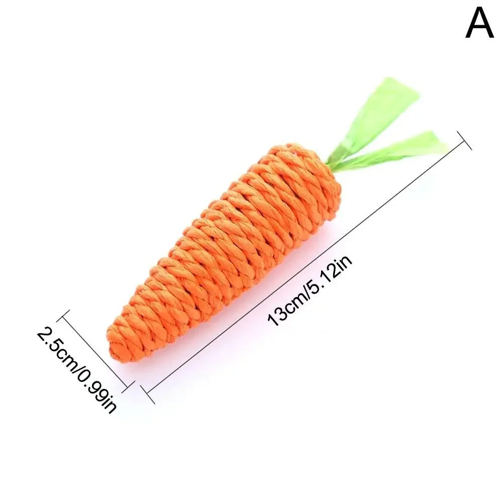 2 Pcs Carrot Pet Cat Toy Paper Rope Chew Toys, Built-in Bell Small Animals, Cute Pet Toys 87