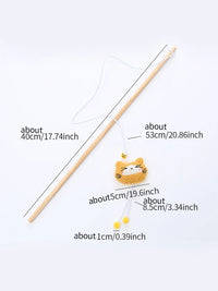 Thumbnail for Cat Teaser Wand, Cat Toy Wooden Pole Cute Animal Shape Plush , Cat Toys Wand, Cute Cat Toys, Cat String Toy, Organic Cat Toy, Cat Teaser Toys, Kawaii cat Toy, Felt Cat Toy 50