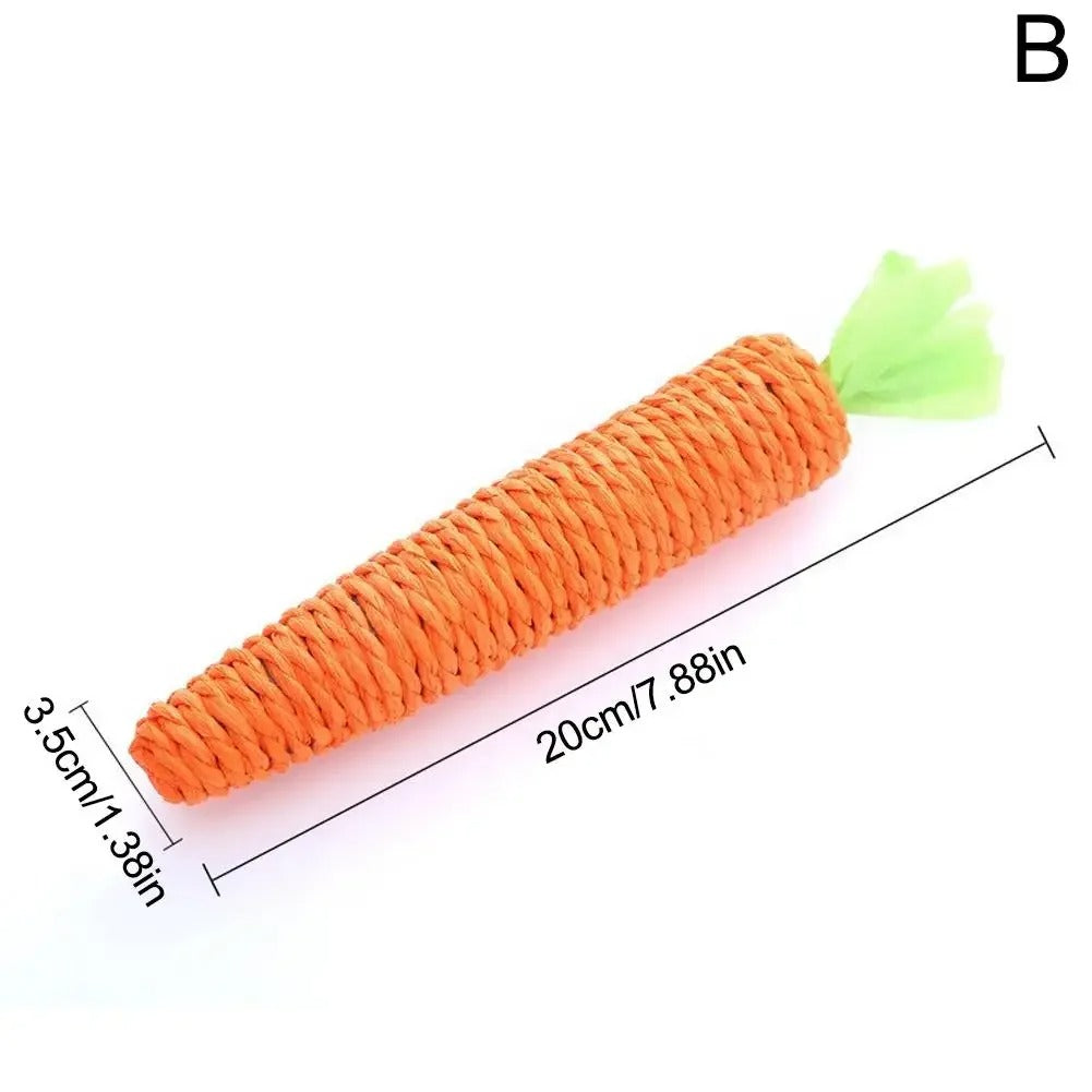 2 Pcs Carrot Pet Cat Toy Paper Rope Chew Toys, Built-in Bell Small Animals, Cute Pet Toys 87