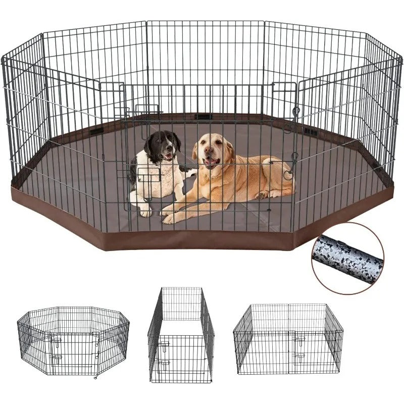 Dog Playpen with durable, Premium Metal Mesh Yard Fence Small Animals Playpen for Puppies 221