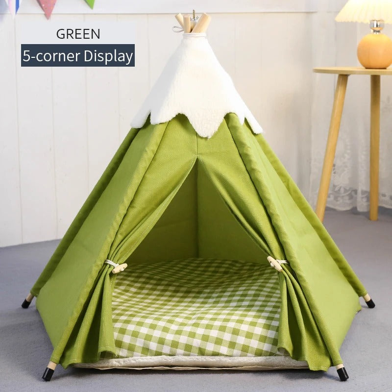 Pet Teepee Tent for Small Dogs or Cats, Dog teepee with blanket 232