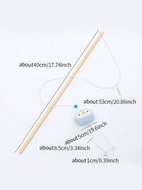 Thumbnail for Cat Teaser Wand, Cat Toy Wooden Pole Cute Animal Shape Plush , Cat Toys Wand, Cute Cat Toys, Cat String Toy, Organic Cat Toy, Cat Teaser Toys, Kawaii cat Toy, Felt Cat Toy 50