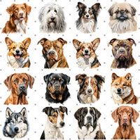 Thumbnail for Watercolor Puppy Clipart, 320 Dog Breeds Clipart Bundle, Puppy Dog Clipart PNG Cute Dog Breed Illustration, Dog Breeds PNG File Pets Clipart DIY, Digital Download-03