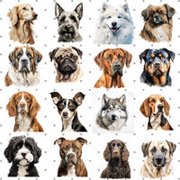 Thumbnail for Watercolor Puppy Clipart, 320 Dog Breeds Clipart Bundle, Puppy Dog Clipart PNG Cute Dog Breed Illustration, Dog Breeds PNG File Pets Clipart DIY, Digital Download-03