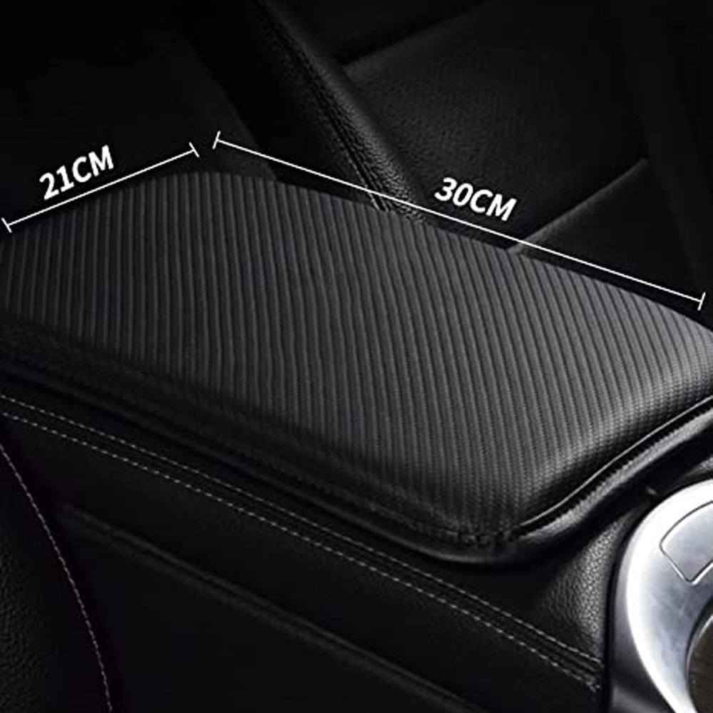 Custom-Fit for Cars Center Console Pad, Carbon Fiber PU Leather Auto Armrest Cover Protector, Waterproof Car Armrest Seat Box Cover