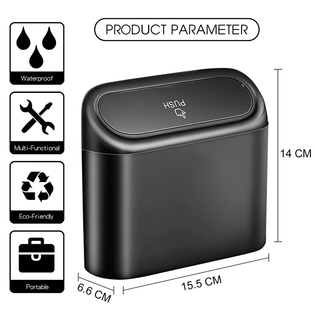 Car Trash Can, Custom For Your Cars, Mini Car Accessories with Lid and Trash Bag, Cute Car Organizer Bin, Small Garbage Can for Storage and Organization, Car Accessories IN11996