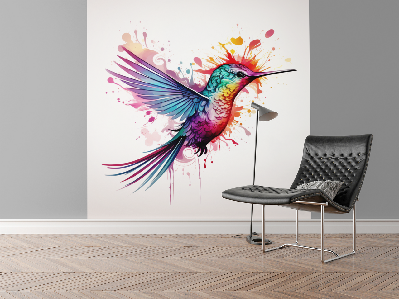 Colorful Hummingbird Canvas Wall Art, Animal Print on Canvas, Bird Wall Decor, Colorful Canvas, Bedroom Wall Decor, Home Gift, Room Wall Decor