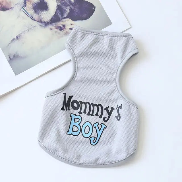 Dog Clothes Summer Thin Style Printed Vest Cat Clothes Pet Vest Corgi Teddy Pomeranian, Gift For Pet 66