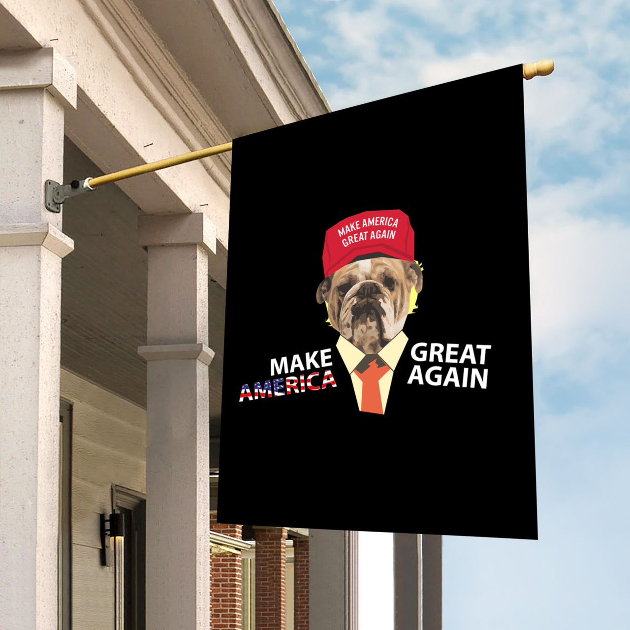 Personalized Dog Flag Gift Idea - Make America Great Again With Red Hat Dog For Dog Lovers - Garden Flag
