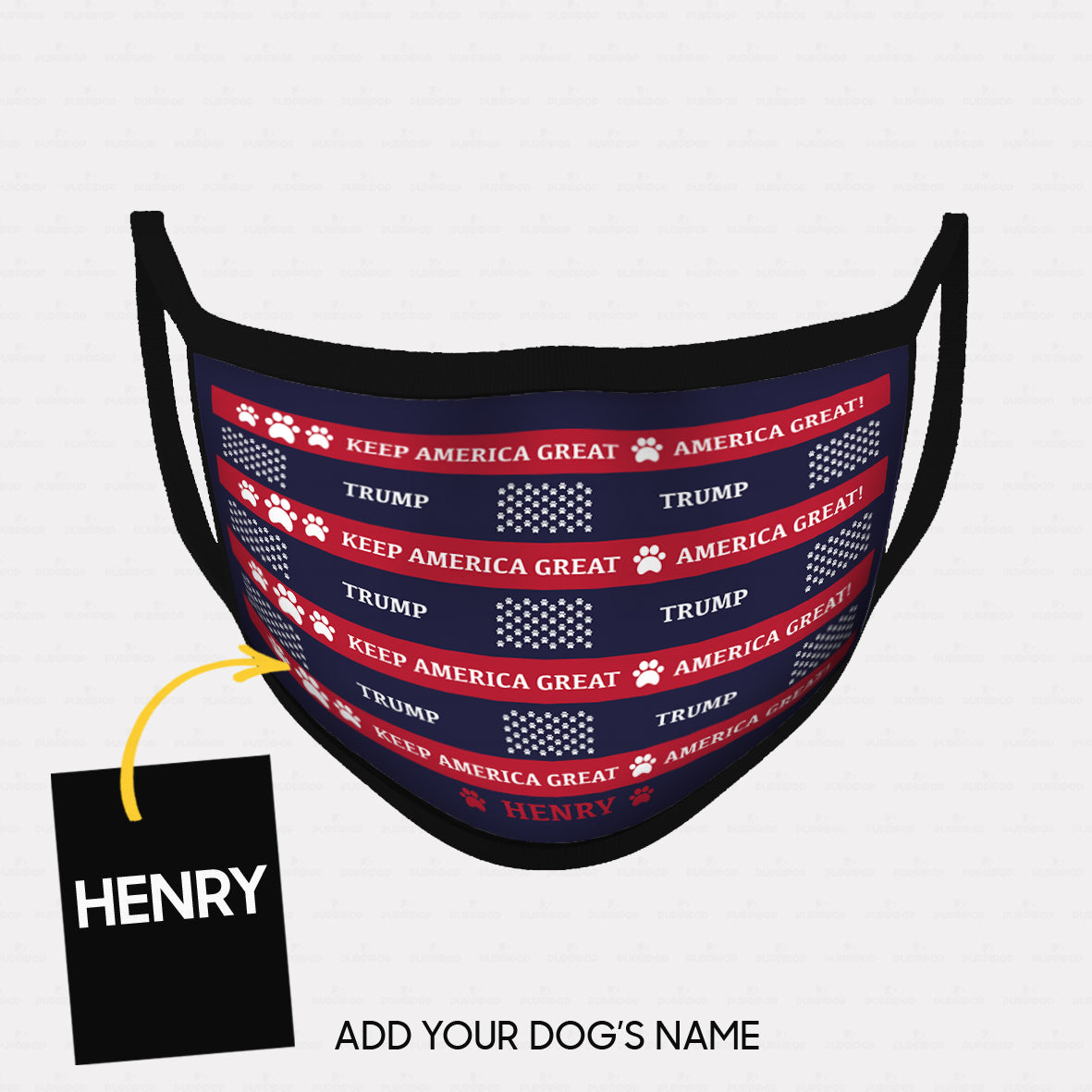 Personalized Dog Gift Idea - Keep America Great Red Lines For Dog Lovers - Cloth Mask
