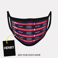 Thumbnail for Personalized Dog Gift Idea - Keep America Great Red Lines For Dog Lovers - Cloth Mask