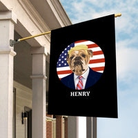 Thumbnail for Personalized Dog Flag Gift Idea - President Dog With Blonde Hair For Dog Lovers - Garden Flag