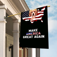 Thumbnail for Personalized Dog Flag Gift Idea - Make America Great Again With President Thinking For Dog Lovers - Garden Flag