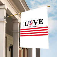 Thumbnail for Personalized Dog Flag Gift Idea - Love America 3 Red Lines For Dog Lovers - Garden Flag