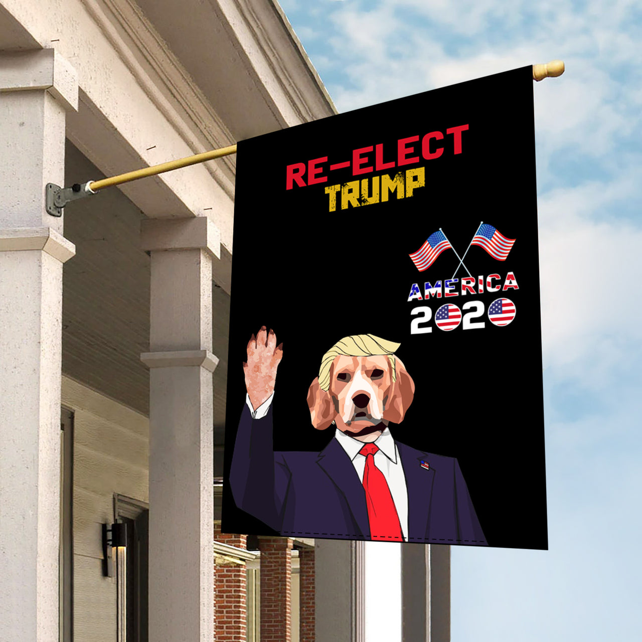 Personalized Dog Flag Gift Idea - Re-Elect Trump For President For Dog Lovers - Garden Flag