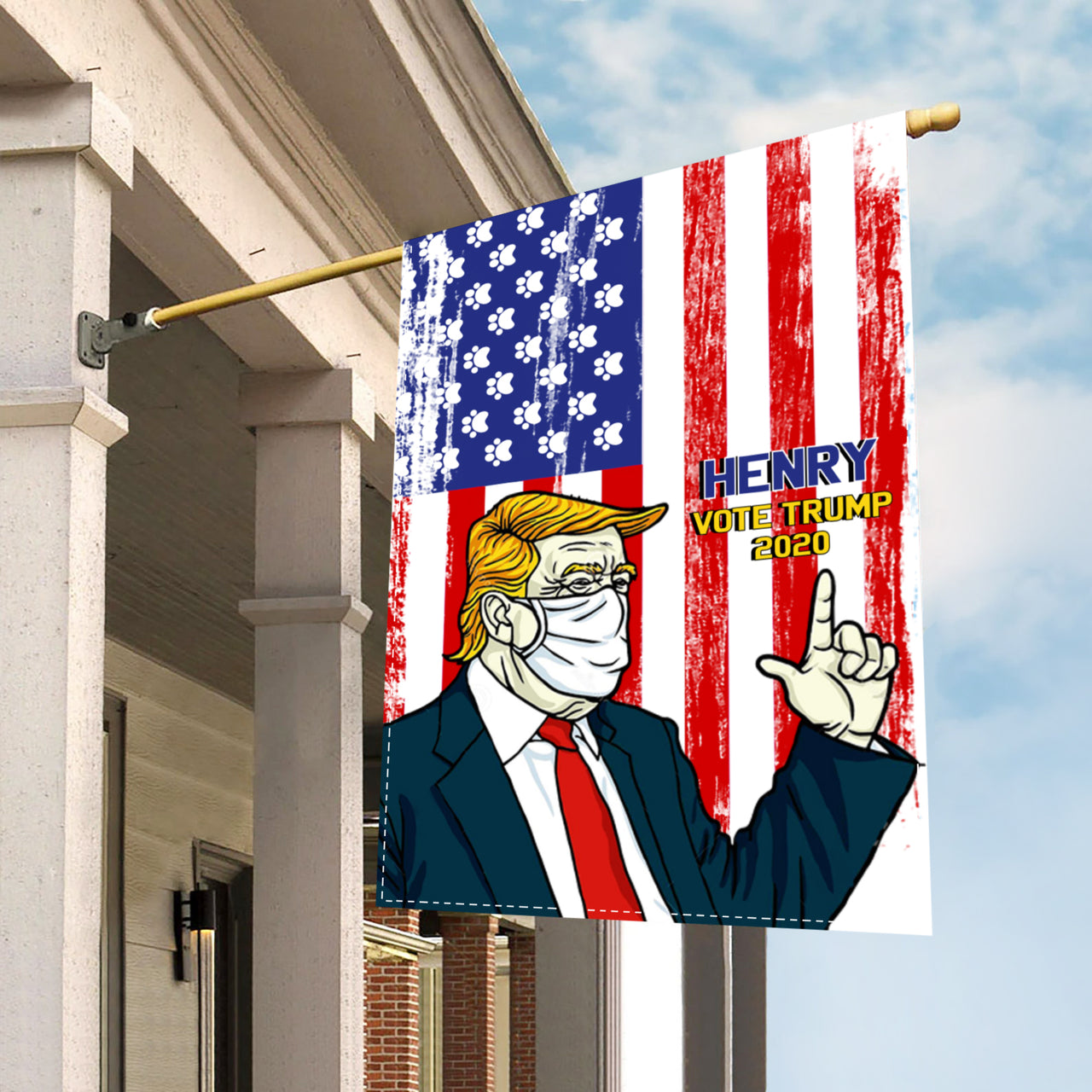 Personalized Dog Flag Gift Idea - President Trump 2020 Give Presentation For Dog Lovers - Garden Flag