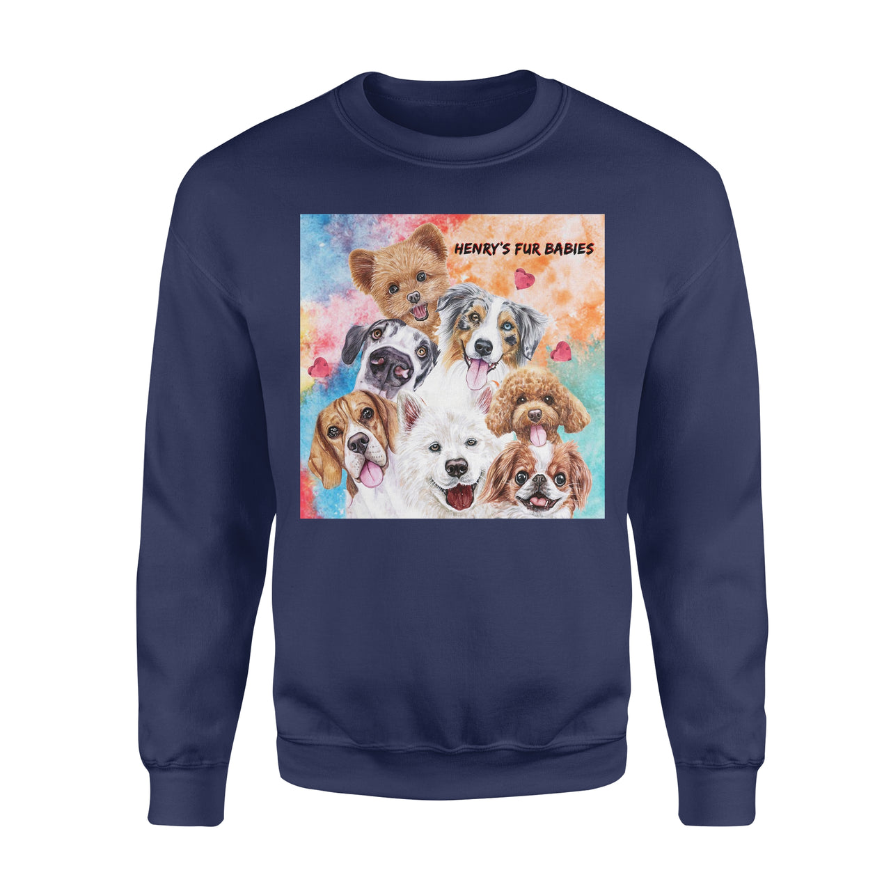 Personalized Father Day Dog Gift Idea - First Fur Babies For Dog Dad - Standard Crew Neck Sweatshirt