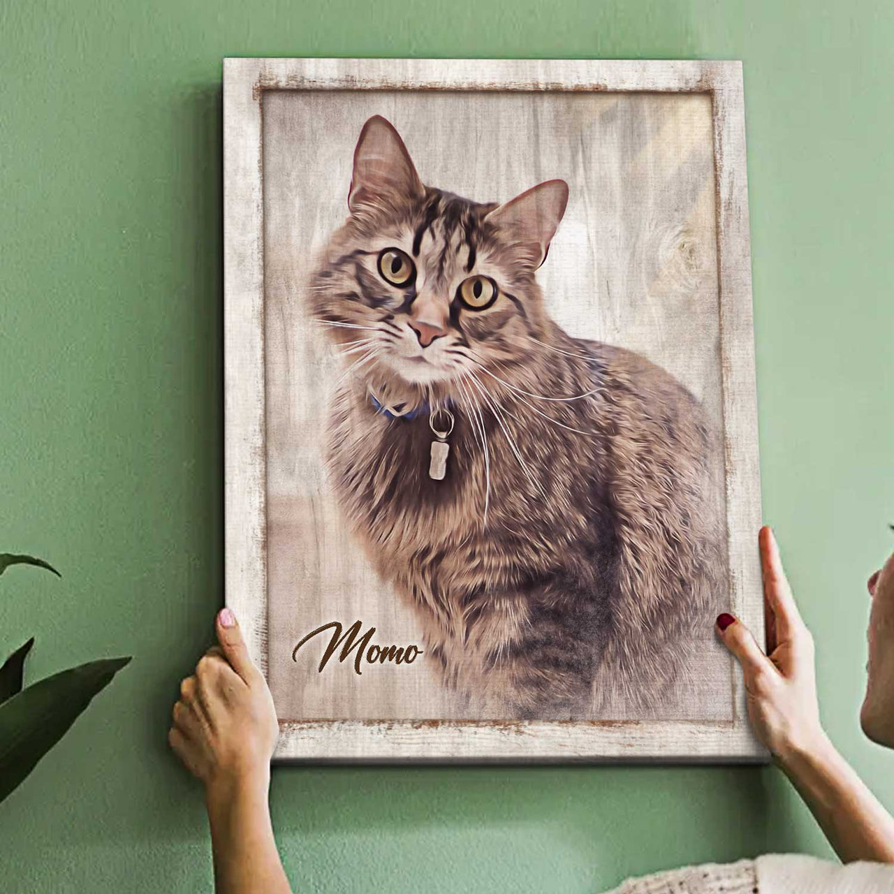 Cat Portrait, Custom Cat Portrait, Personalized Pet Portrait Canvas, Turn Pet Photo Into Canvas Art - Best Personalized Gifts for Everyone