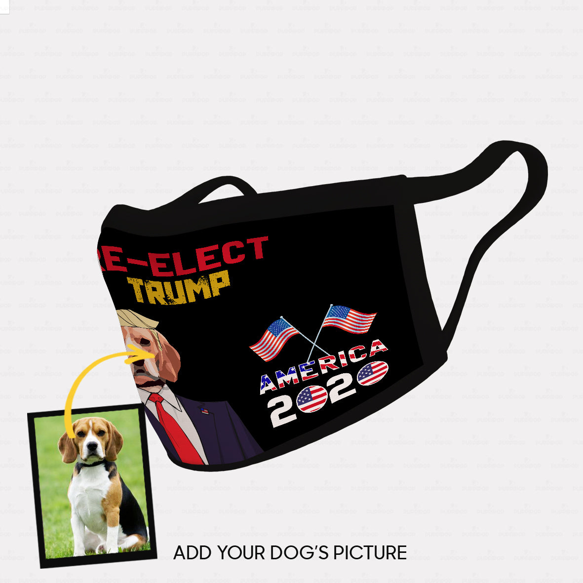 Personalized Dog Gift Idea - Re-Elect Trump 2020 For Dog Lovers - Cloth Mask