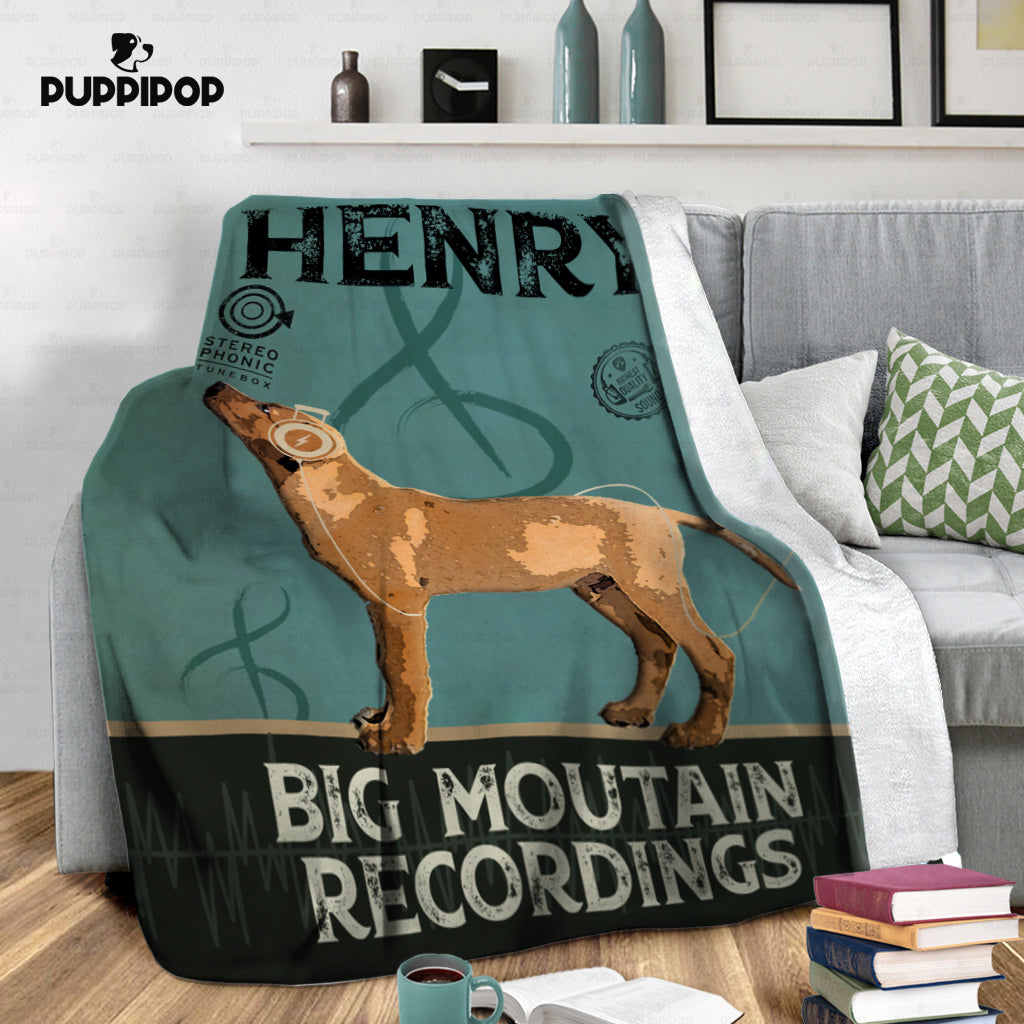 Custom Dog Blanket - Personalized Big Mountain Recordings Gift For Dad - Fleece Blanket